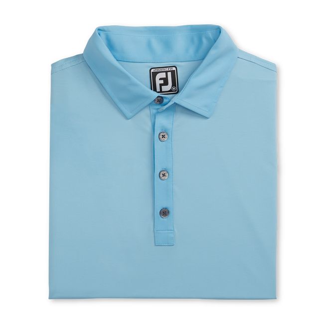 Men's Footjoy Athletic Fit Lisle End-On-End Self Collar Shirts Azure | SFCXVQO-20