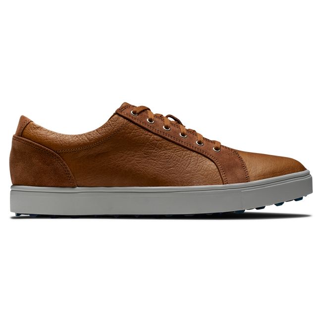 Men's Footjoy Club Casuals Spiked Golf Shoes Brown | ASFMJVQ-97