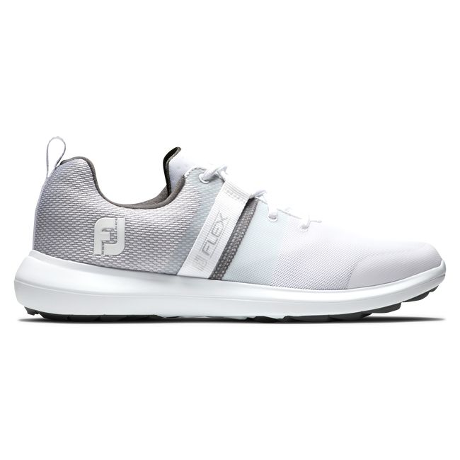 Men's Footjoy Flex Golf Shoes White / Grey | AOWBDMS-64