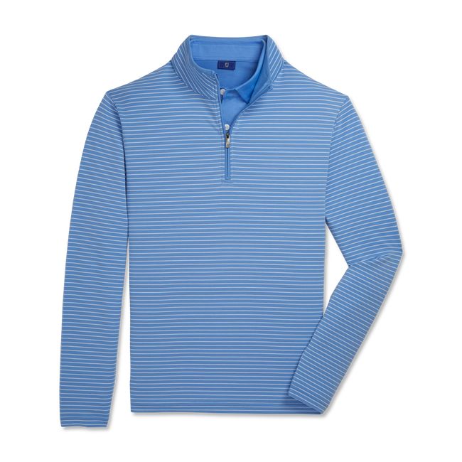 Men's Footjoy French Terry Quarter-Zip Sweatshirt Blue | TVZBMUI-23