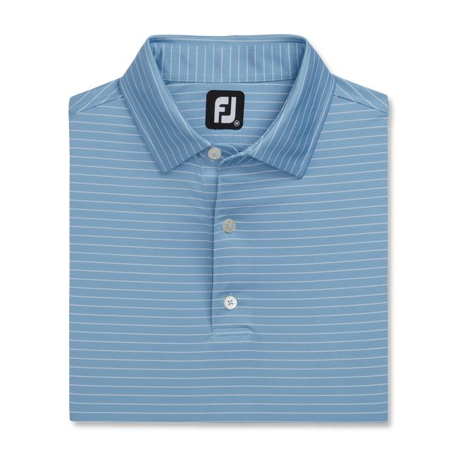 Men's Footjoy Lisle Classic Pencil Stripe Shirts Blue | XCMLZBY-03