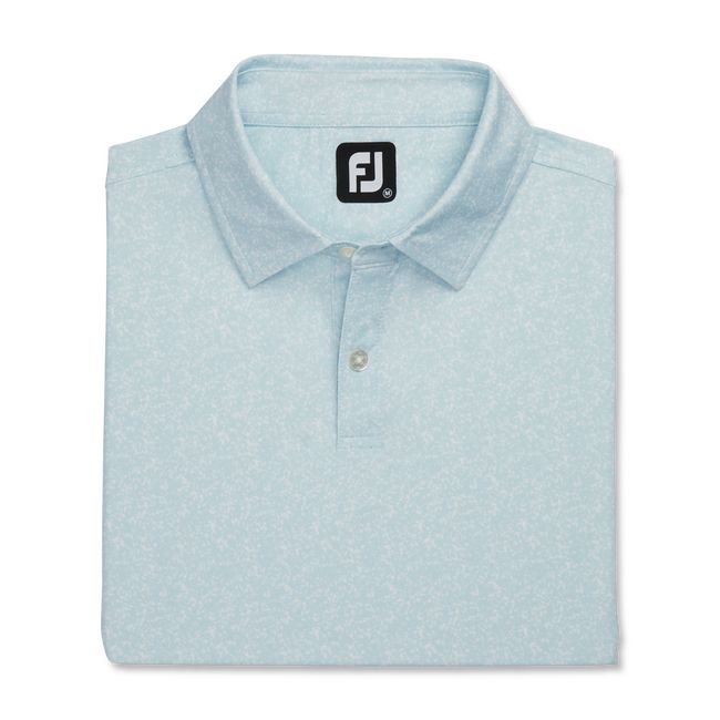 Men's Footjoy Paint Splatter Print Lisle Self Collar Shirts Azure / White | NHITUYG-30