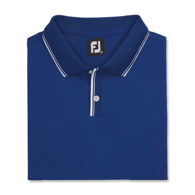 Men's Footjoy Pique Lightweight Sun Protection Knit Collar Shirts Dark Blue | CBWAINP-59