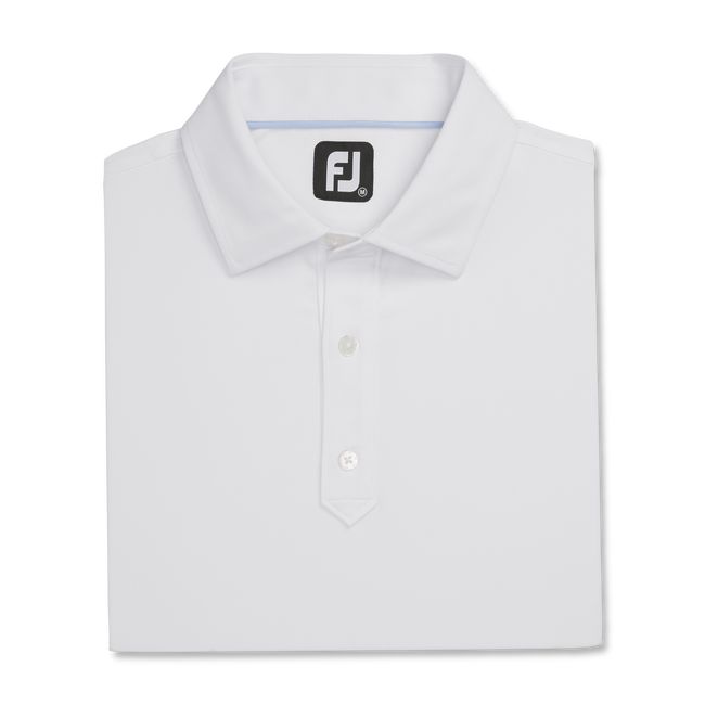 Men's Footjoy Solid Lisle Set On Placket Shirts White | BRJGZTO-19