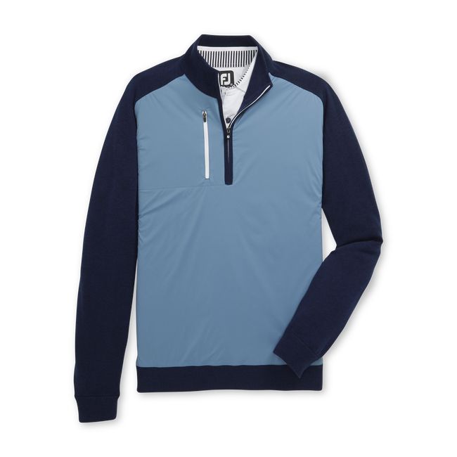 Men's Footjoy Tech Sweater Sweatshirt Blue | UQYNOAK-50