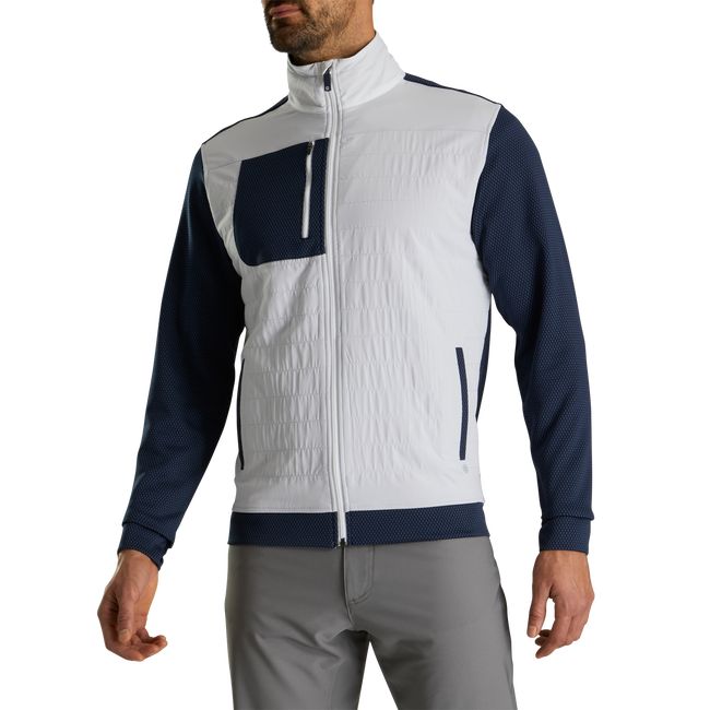 Men's Footjoy Thermoseries Hybrid Jackets White / Navy | PSOIEAY-84