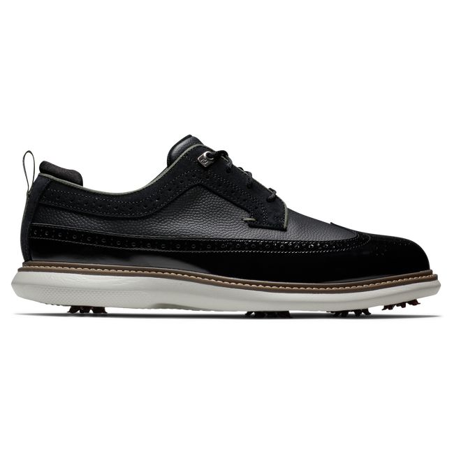 Men's Footjoy Traditions - Shield Tip By Todd Snyder Spiked Golf Shoes Black | XGWYQTP-43