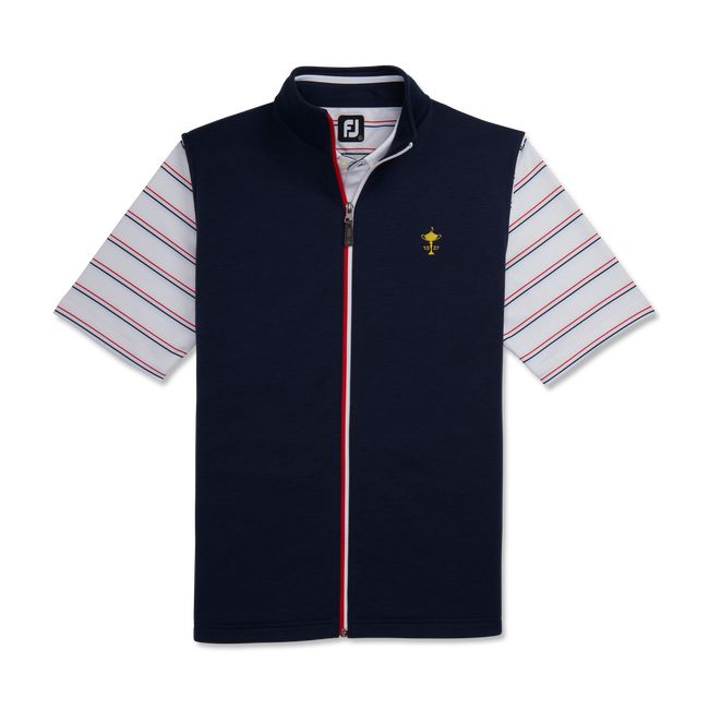 Men\'s Footjoy 1927 Trophy Full-Zip Vest Navy | IGYZPUL-76