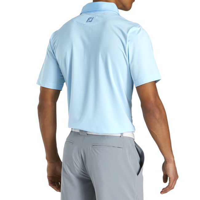 Men's Footjoy Athletic Fit Lisle End-On-End Self Collar Shirts Azure | SFCXVQO-20