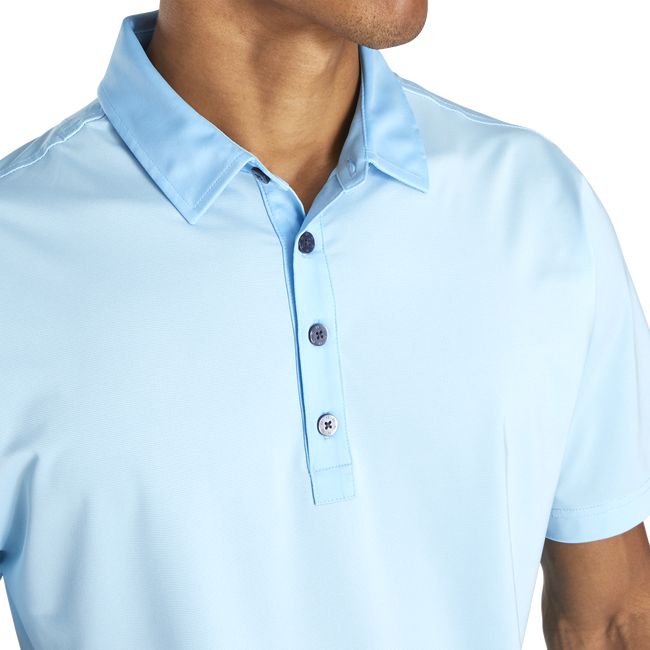 Men's Footjoy Athletic Fit Lisle End-On-End Self Collar Shirts Azure | SFCXVQO-20