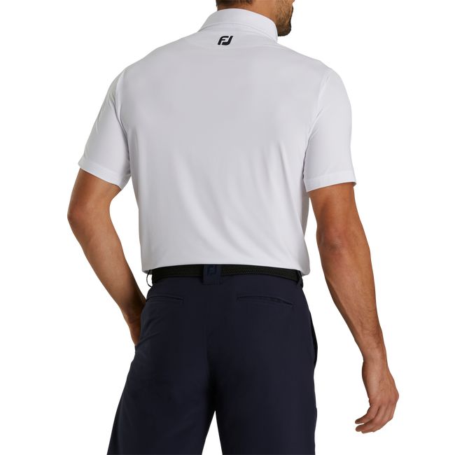 Men's Footjoy Athletic Fit Solid Lisle Self Collar Shirts White | HWJLQUG-26