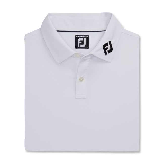 Men\'s Footjoy Athletic Fit Solid Lisle Self Collar Shirts White | HWJLQUG-26