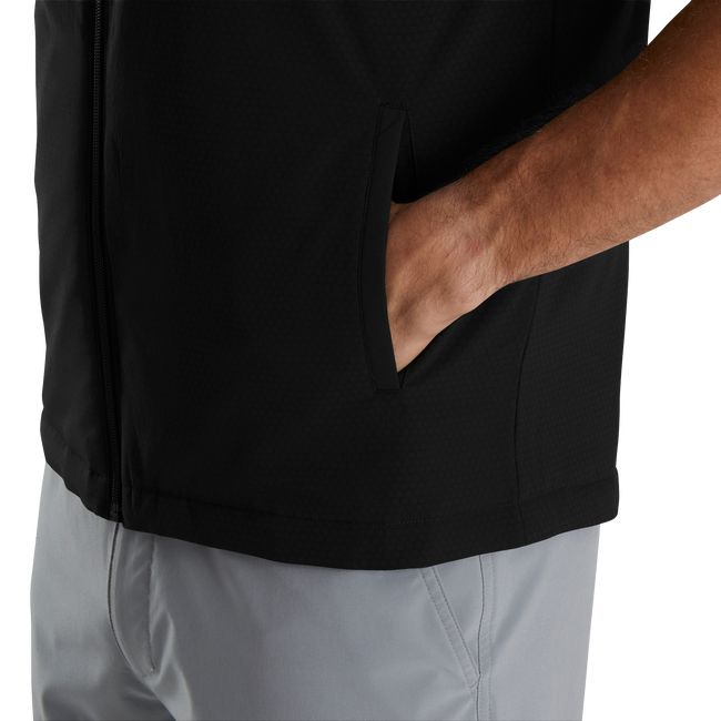 Men's Footjoy Black Ice Thermoseries Vest Black | GVJPMBI-50