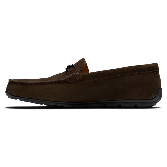 Men's Footjoy Club Casuals Suede Loafers Chocolate | GIOXJZU-96