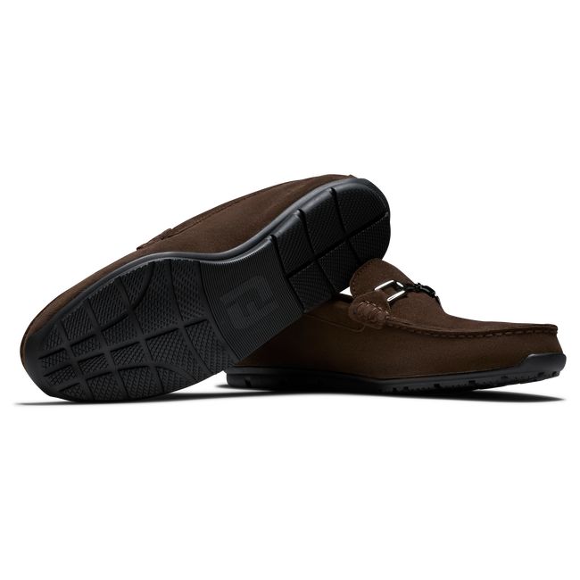 Men's Footjoy Club Casuals Suede Loafers Chocolate | GIOXJZU-96