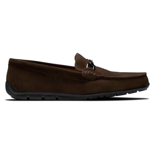 Men\'s Footjoy Club Casuals Suede Loafers Chocolate | GIOXJZU-96