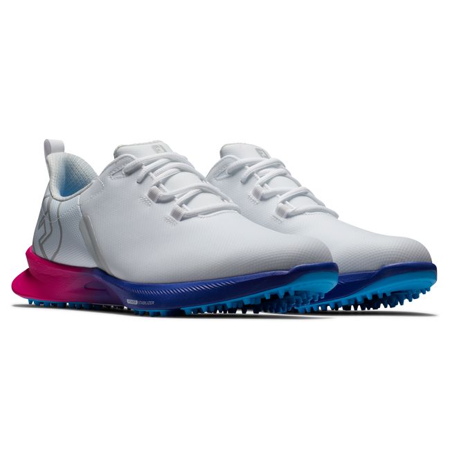 Men's Footjoy Fj Fuel Sport Spikeless Golf Shoes White / Pink | JKBIQHV-21