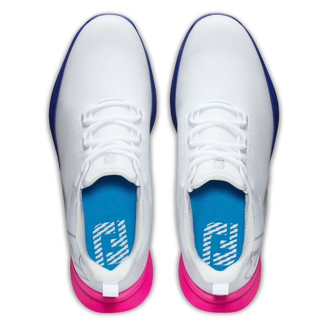 Men's Footjoy Fj Fuel Sport Spikeless Golf Shoes White / Pink | JKBIQHV-21