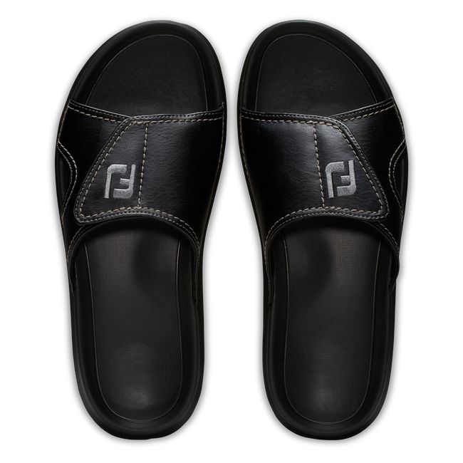 Men's Footjoy Fj Slides Black | PLAEOVX-46