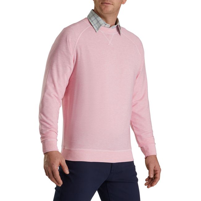 Men's Footjoy French Terry Crewneck Sweatshirt Pink | ECXPRQK-54