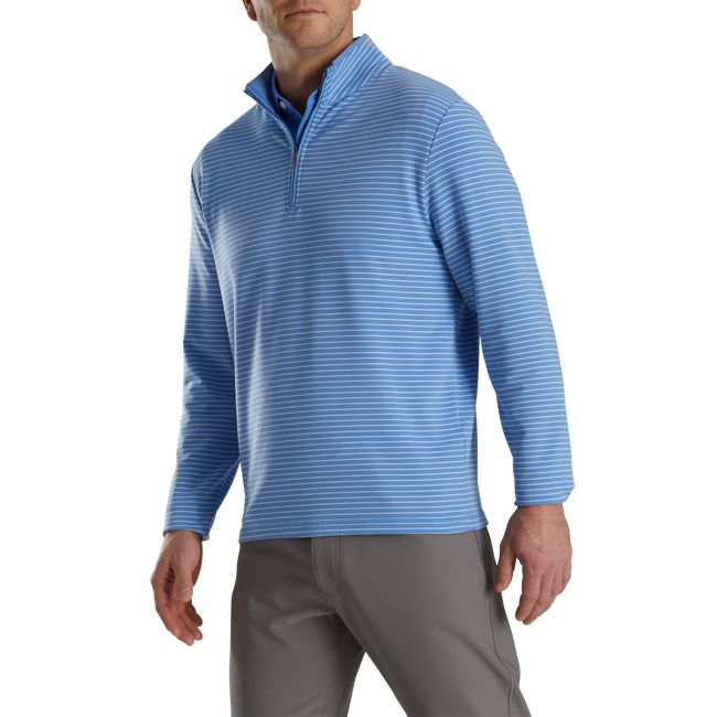 Men's Footjoy French Terry Quarter-Zip Sweatshirt Blue | TVZBMUI-23