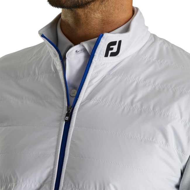 Men's Footjoy Full-Zip Hybrid Jackets White / Grey | TGSVNHQ-01