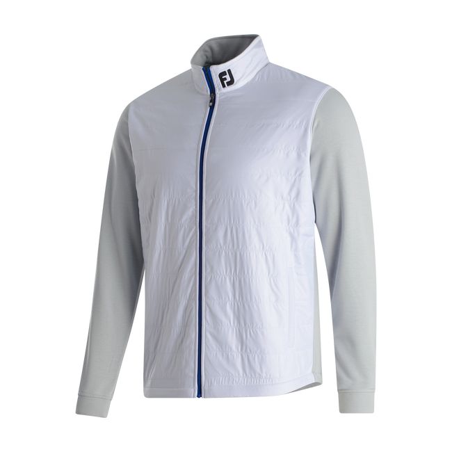 Men's Footjoy Full-Zip Hybrid Jackets White / Grey | TGSVNHQ-01