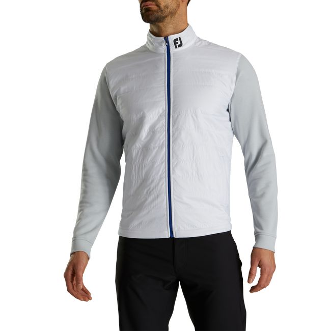 Men\'s Footjoy Full-Zip Hybrid Jackets White / Grey | TGSVNHQ-01