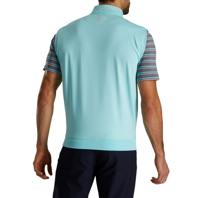 Men's Footjoy Half-Zip Jersey Vest Turquoise | TLXJINC-54