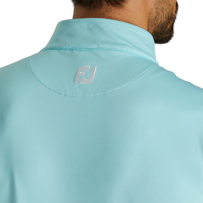 Men's Footjoy Half-Zip Jersey Vest Turquoise | TLXJINC-54