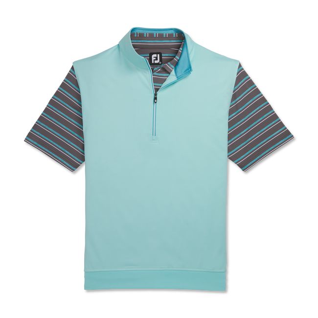 Men\'s Footjoy Half-Zip Jersey Vest Turquoise | TLXJINC-54