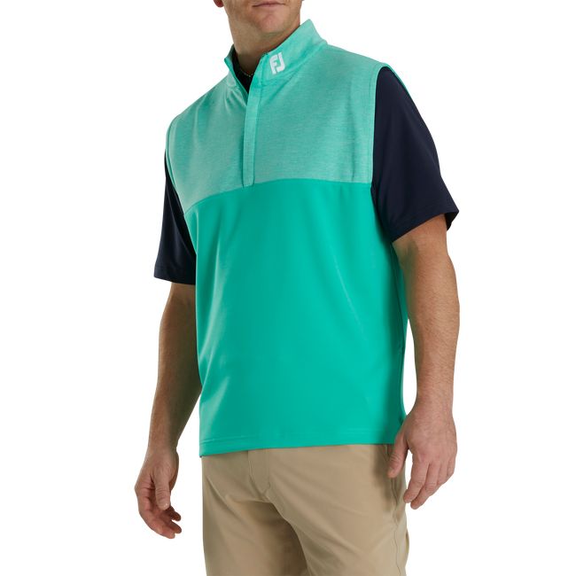 Men's Footjoy Heather Yoke Half-Zip - Fj Tour Logo Vest Green | LYPOZTC-76