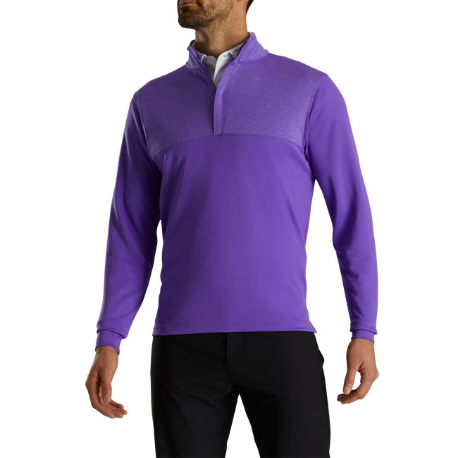 Men's Footjoy Heather Yoke Half-Zip Mid-Layer Sweatshirt Purple | NOCRQLB-59