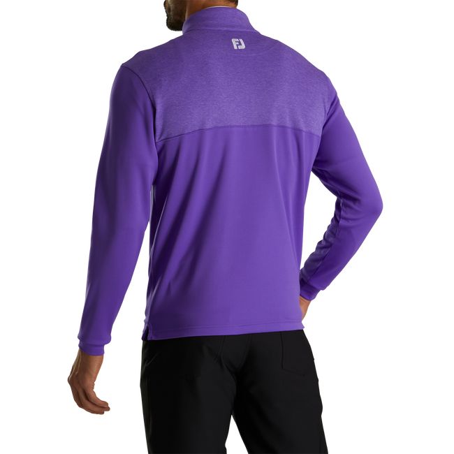 Men's Footjoy Heather Yoke Half-Zip Mid-Layer Sweatshirt Purple | NOCRQLB-59