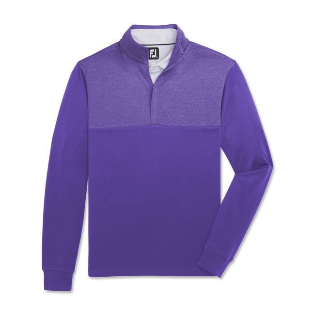 Men\'s Footjoy Heather Yoke Half-Zip Mid-Layer Sweatshirt Purple | NOCRQLB-59