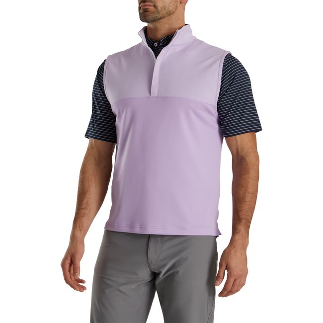 Men's Footjoy Heather Yoke Half-Zip Vest Purple | TPQJYVK-10