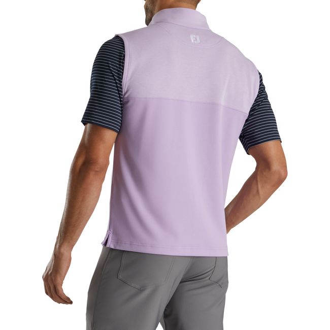 Men's Footjoy Heather Yoke Half-Zip Vest Purple | TPQJYVK-10