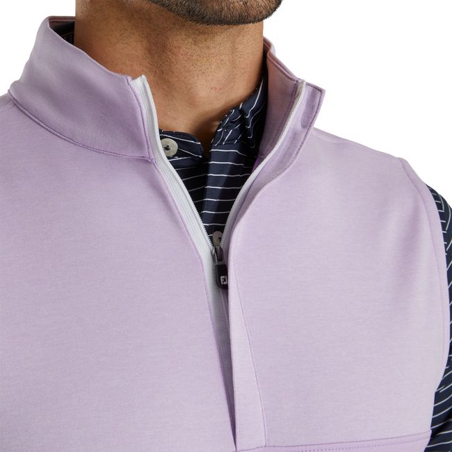 Men's Footjoy Heather Yoke Half-Zip Vest Purple | TPQJYVK-10