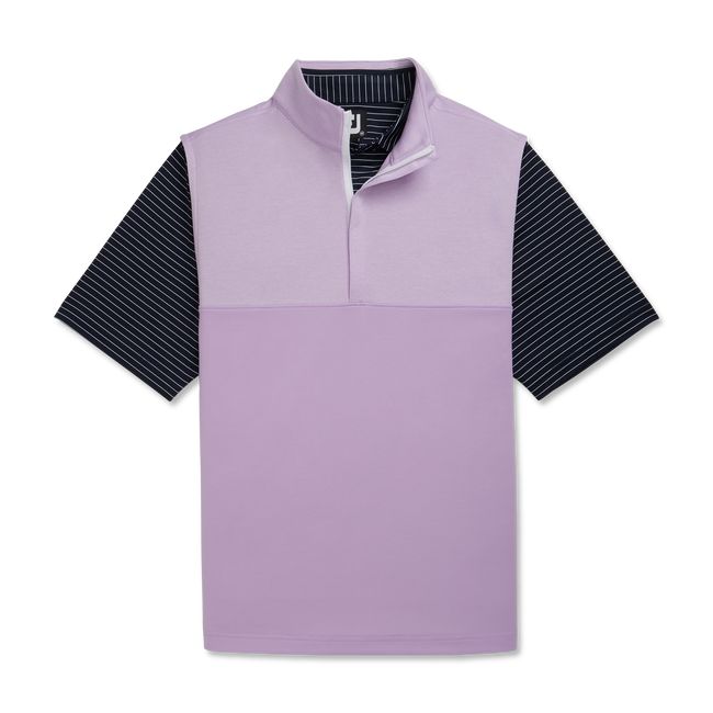 Men\'s Footjoy Heather Yoke Half-Zip Vest Purple | TPQJYVK-10