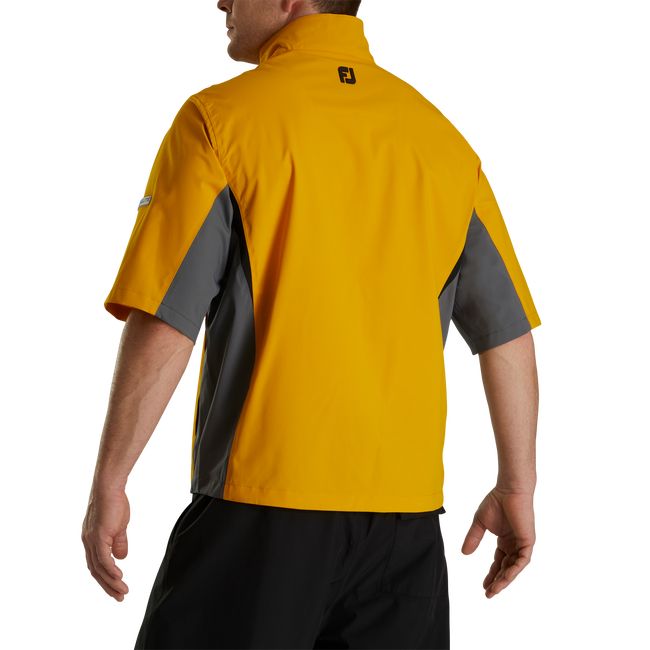 Men's Footjoy HydroLite Short Sleeve Rain Shirts Yellow | IMHNTZC-76