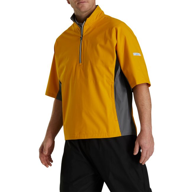 Men\'s Footjoy HydroLite Short Sleeve Rain Shirts Yellow | IMHNTZC-76