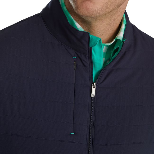 Men's Footjoy Insulated Full-Zip Vest Navy / Green | EAUDNGO-75