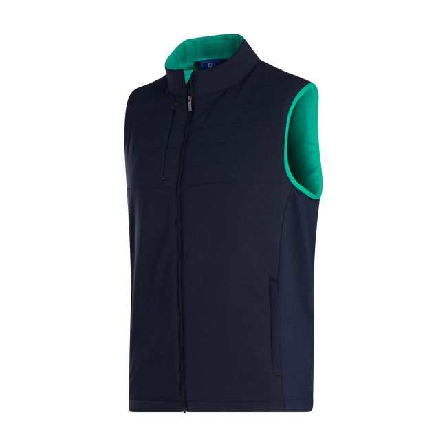 Men's Footjoy Insulated Full-Zip Vest Navy / Green | EAUDNGO-75