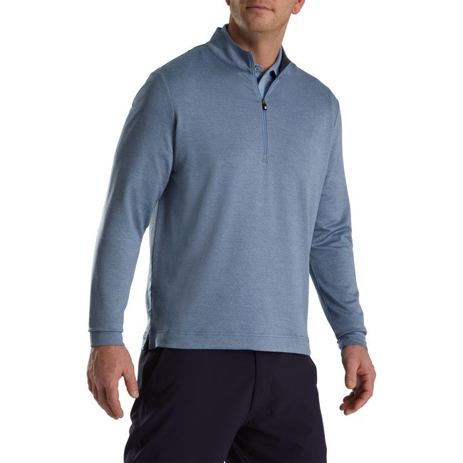 Men's Footjoy Jacquard Texture Midlayer Sweatshirt Blue | CMOAVPB-05