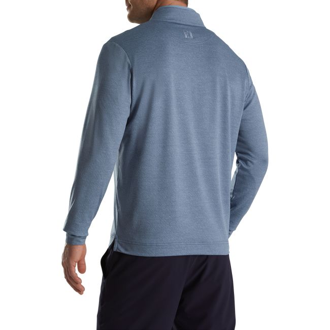 Men's Footjoy Jacquard Texture Midlayer Sweatshirt Blue | CMOAVPB-05