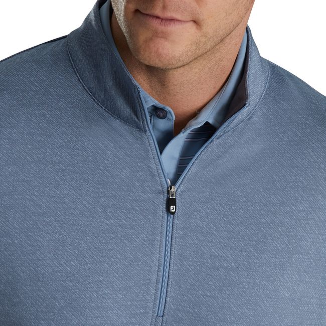 Men's Footjoy Jacquard Texture Midlayer Sweatshirt Blue | CMOAVPB-05