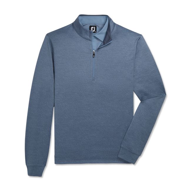 Men\'s Footjoy Jacquard Texture Midlayer Sweatshirt Blue | CMOAVPB-05