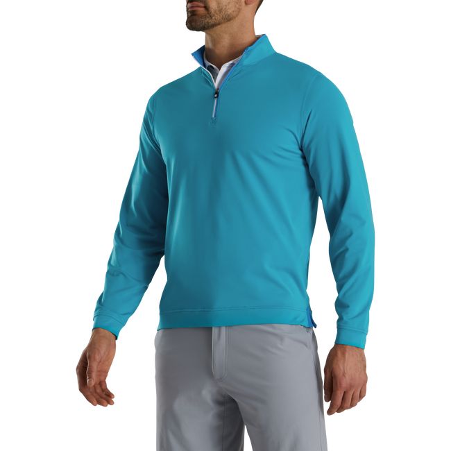 Men's Footjoy Lightweight Quarter-Zip Sweatshirt Turquoise | DBCVOUP-68