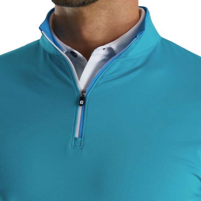 Men's Footjoy Lightweight Quarter-Zip Sweatshirt Turquoise | DBCVOUP-68