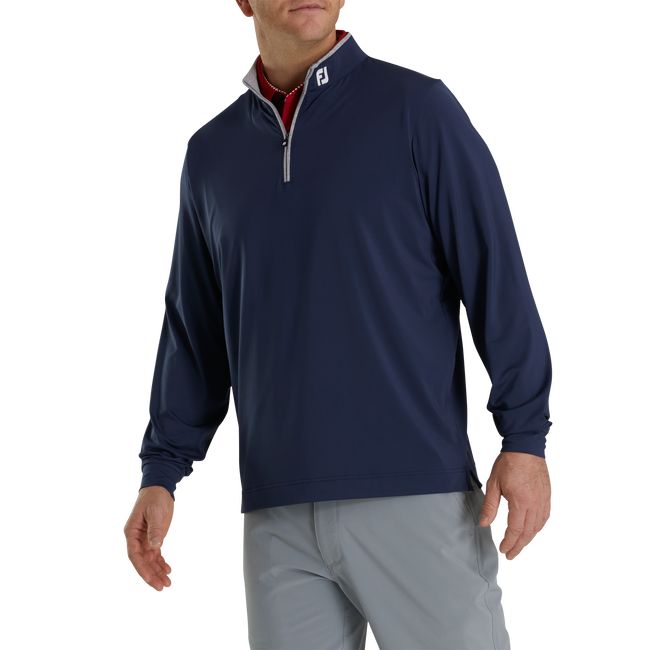 Men's Footjoy Lightweight Solid Mid-Layer - Fj Tour Logo Sweatshirt Navy | AXKLMYH-56